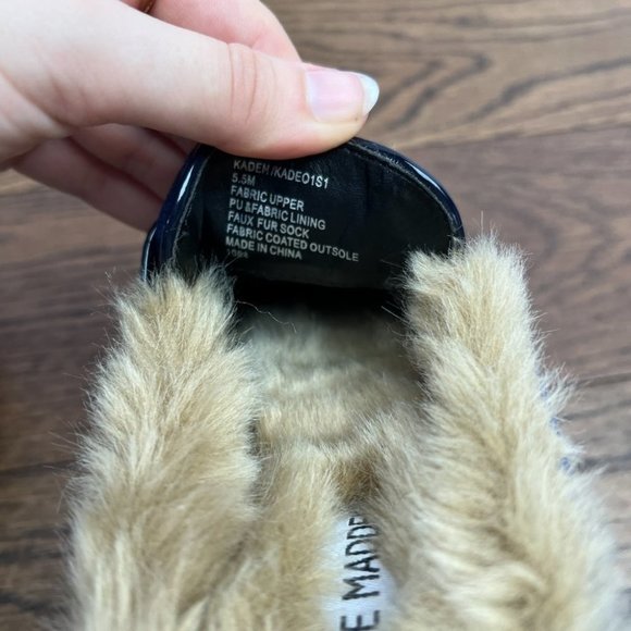 Nwob Steve Madden Kaden Royal Blue Faux Fur Loafers Sz 5.5 - Picture 4 of 4